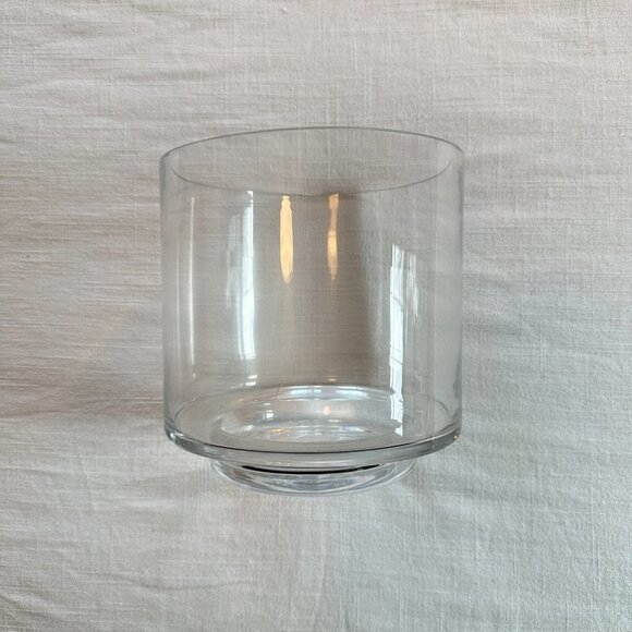 Glass Hurricane Vase with Mango Wood Base - Picture 12 of 16